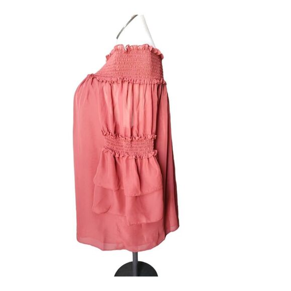 Max Studio Wome's Size _1X_ Off Shoulder Bell Sleeve Peasant Blouse Brick Red Ne - Picture 2 of 6